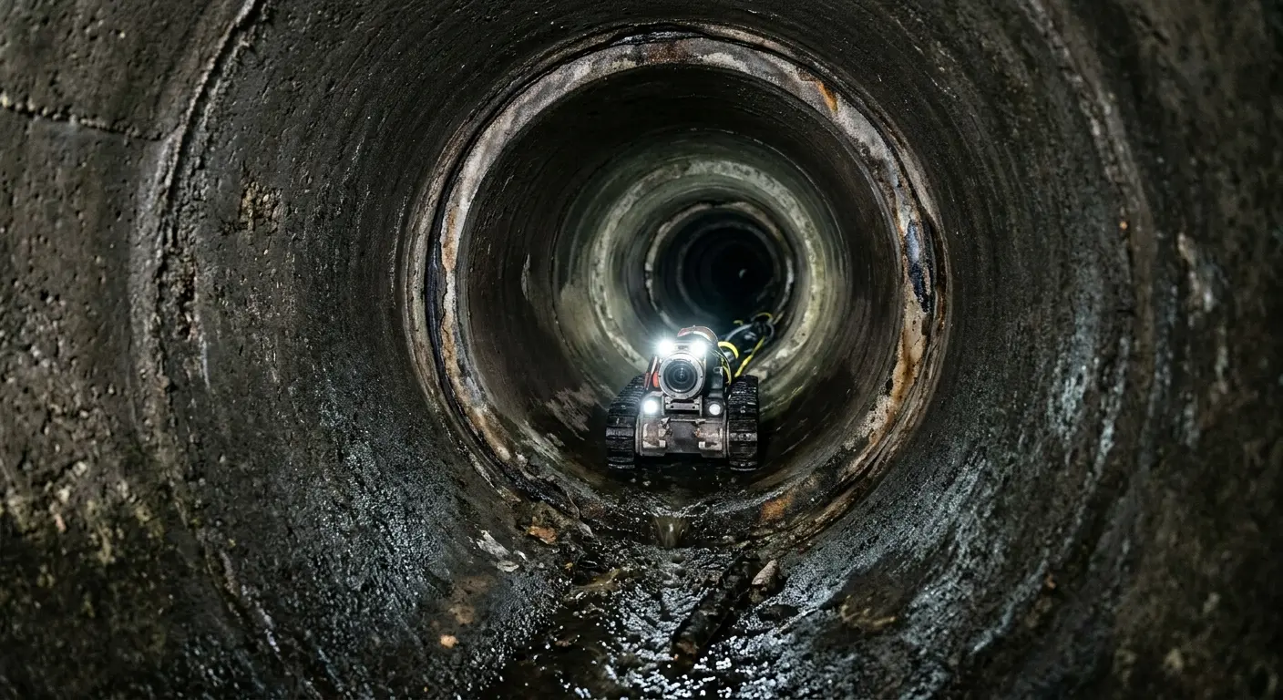 Robotic sewer camera inspecting pipe interior for Sewer Line Repair in Cedar City